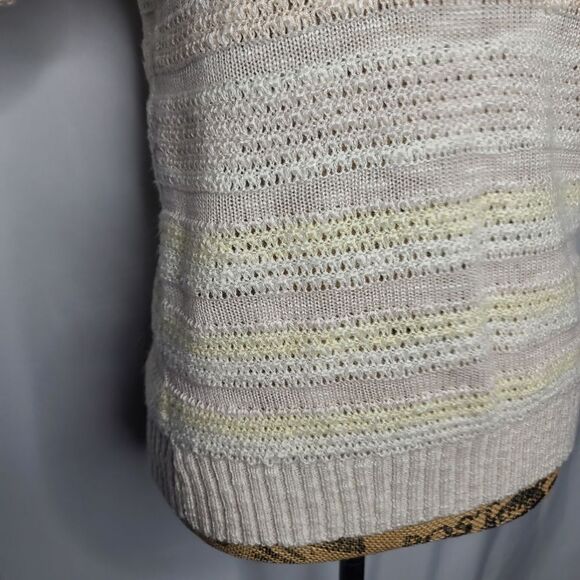Vintage 70s Pastel Knit Short Sleeve Top Small - Picture 5 of 14